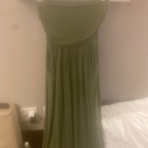 Tube Strapless green dress w/pockets